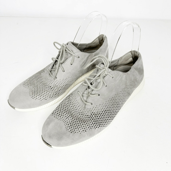 Cole Haan Zero Grand Laser Wing Oxford women's Taupe Suede gray lace up size 8 - Picture 2 of 6